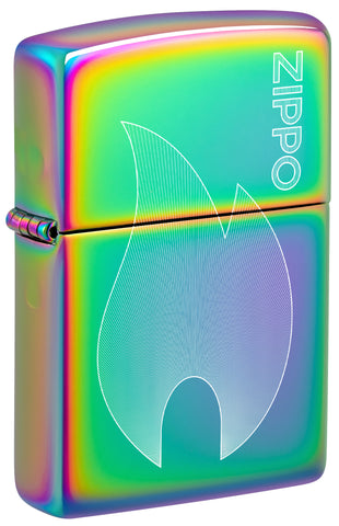 Front view of ˫ Flame Multi-Color Windproof Lighter standing at a 3/4 angle.
